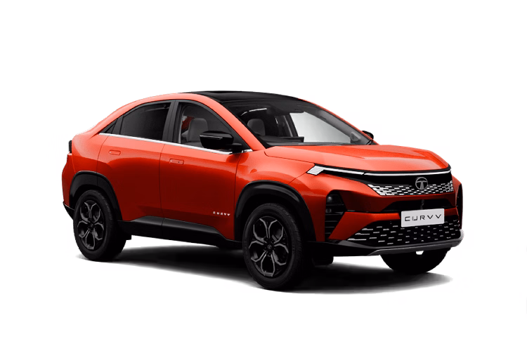 Tata Curvv.ev in Flame Red Dual Tone
